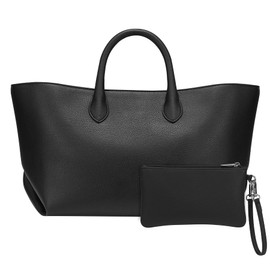 CHUNLI Leather Tote Bag for Women, Large Top-handle Handbags with Detachable Pocket for Work Travel Events Casual