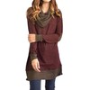 Famulily Women's Cowl Neck Tops Two Tone Color Block Pullovers