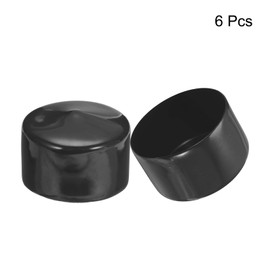 QUARKZMAN Pack of 6 Rubber End Caps 70 mm PVC Plastic Cap Protective Caps Cover Foot Caps for Chair Legs Table Legs Furniture Screws Bolts Thread Metal Rods Pipe Fence Posts Black