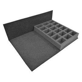 Navara Figure Case Tray Set to carry 108 troops on 25-35mm bases. 108 compartments 35mm deep, each 52mm x 35mm. Half size trays for added flexibility