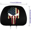 GODTERA 2 Pack Headrest Covers for American Skull Flag, Seat