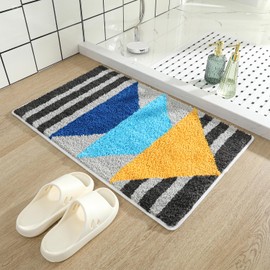 Tyrafry - Alfombras de baño con patrón abstracto lanudo - Tapete de ducha superabsorbente, varios tamaños, lavables, antideslizantes, para baño