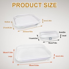 Jiozermi 2 Pcs Clear Hard Shell Zipper Case, Portable Cosmetic Case with Zippers, Clear Zipper Pouches Hard Shell Toy Storage for Organizing, Storage, Pencil Case(Large)