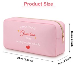 Heigebi Grandma Gifts Oxford Cloth Makeup Bag for Grandma from Grandchildren Christmas Retirement Mothers Day Birthday Gifts for Grandma Grandmother Nana Granny Travel Toiletry Bag