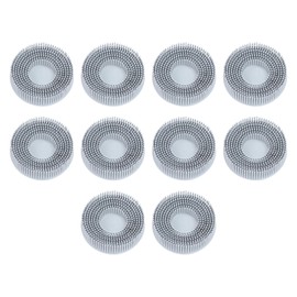 HARFINGTON 10pcs Bristle Disc 3" 120 Grit Abrasive Brush Deburring Electric Disc Brush with Quick Change Roll Lock Abrasive Coating Removal Disc for Metal, White