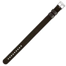 Maruman 19742 Nylon Watch Band, Made in Japan, Black, 0.7 inches (18 mm), 18-A90/S, Black, Casual
