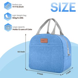 Lunch Bag for Women & Men Adult Insulated Lunch Box, Small Leakproof Cooler Food Lunch Containers Reusable High Capacity Lunch Tote Bags for Work, Travel, Outdoor (Blue)