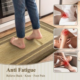 KIMODE - Juego de 2 alfombrillas de cocina antifatiga para piso, alfombras de cocina de granja, alfombrillas acolchadas para piso, cómodas alfombrillas de pie para fregadero, lavandería, oficina