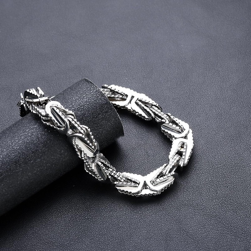 ULLMYYL Hip Hop Stainless Steel Cuban Link Chain Bracelet for