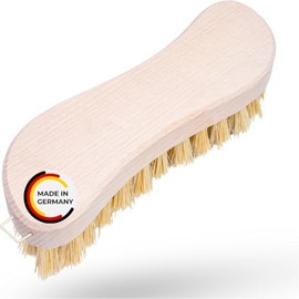 Peggy Perfect Scrubbing Brush, Cleaning Brush, Hand Scrubber Made of Certified Beech Wood, Ergonomic S-shaped Handle and Hard, Dense Natural Bristle Trim - Indoor and Outdoor Use, Made in Germany
