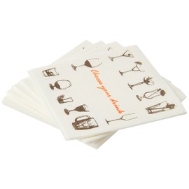 Alvotex Chic Airlaid 100 Cocktail Napkins, 1/4 Fold Fabric-Like, High-Quality Disposable Napkin, Your Drink Motif, 20 x 20 cm