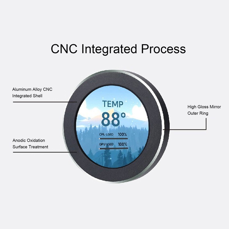 2.1inch Water Cooler Screen IPS Round Screen Water Cooling 360