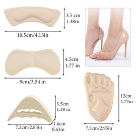10 Pairs Shoe Inserts Fillers for Shoes Too Big, High Heel Shoe Cushion Pads, Adjustable Toe Filler Heel Grips for Women Men Prevent Heel Pain Blisters