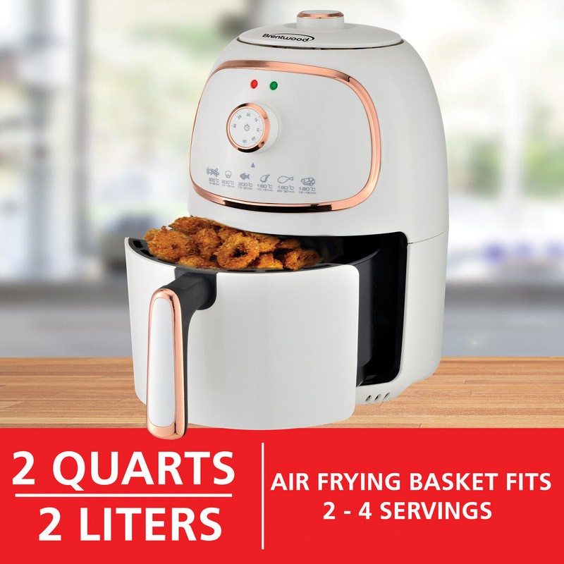 BRENTWOOD AF-202W 2-Qt. 1,200-Watt Electric Air Fryer with Timer and