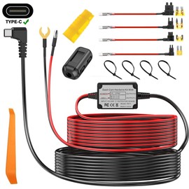 ACMEROTA Dash Cam Hardwire Kit Type-C USB Hard Wire Kit 12V-24V to 5V 3A Hardwire Kit with Low Voltage Protection 11.4ft Dash Cam Charger Power Cord for Dashcam GPS Power Supply Radar Detectors,etc