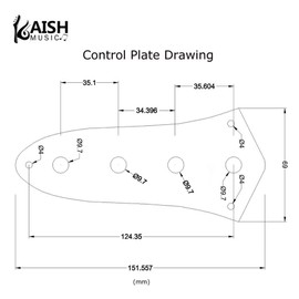 KAISH USA Specs Metal J Bass Control Plate Aluminum Anodized Jazz Bass JB Control Plate with 3/8" CTS Pot Holes for American/Mexican Jazz Bass Gold
