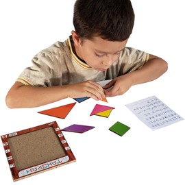 Toy Aprendiendo Tangram Mediano para niños Madera ¡Sí Dura! - con GUIA - Desarrolla la Capacidad Espacial - Favorece el Conocimiento - Desarrolla coordinación y Capacidad Espacial - Mediano