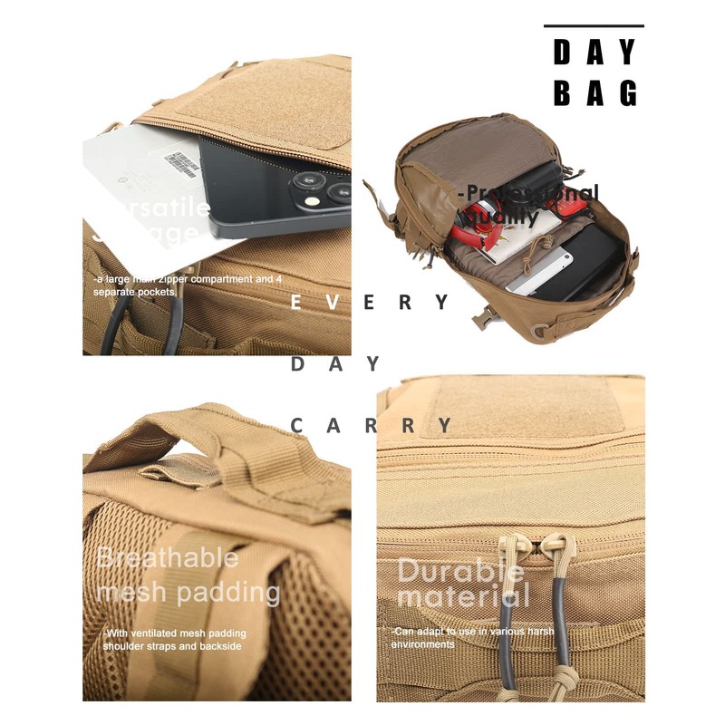 Miramrax 12L Small Backpack Day Pack - Mini Tactical Backpacks