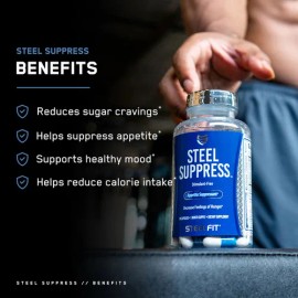 Supresor De Apetito Premium Bajar De Peso Steel Fit 90 Caps Sabor Sin Sabor