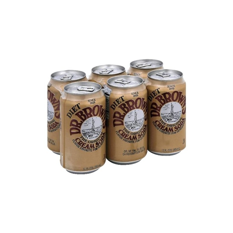 Dr. Brown Soda Cream Soda Diet 6 pack, 12-ounces (Pack