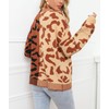 chouyatou Women's Color Block Leopard Print Button Down Long Sleeve