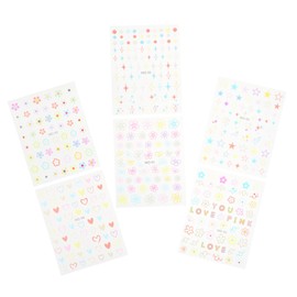 FRCOLOR 6sheets Embossed Nail Art Stickers Floral Nail Decals for DIY Design for Parties and Daily Wear Easy to Apply Creative Patterns for Unique