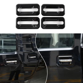 Fgtagtal Compatible with Hummer H2 2003-2009 Exterior Door Handle Trim Cover ABS Front Rear Door Handle Protector Trim Frame Cover Protection Accessories, 4PCS (Bright Black)