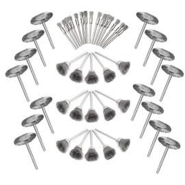 Mesee 45Pcs Steel Wire Brushes Wheels Set with 1/8" Shank Polishing Wire Wheel Cup Pen Brush Accessories Kit Fit Rotary Tool for Buffing Cleaning Grinding Removal Rust Corrosion Paint
