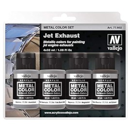 Acrylicos Vallejo VJP77602 32 ml Model Color Metal - Jet Exhaust - Pack of 4