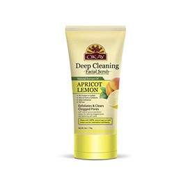 OKAY | Apricot & Lemon Facial Scrub | Deep Exfoliation | Leaves Skin Refreshed | With Natural Extract | Free of Alcohol, Sulfate, Paraben | 6 oz