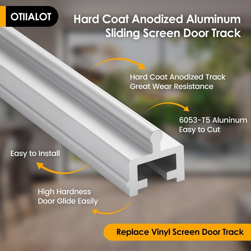 OTIIALOT Anodized Aluminium Sliding Screen Door Track,Sliding Door Bottom Track