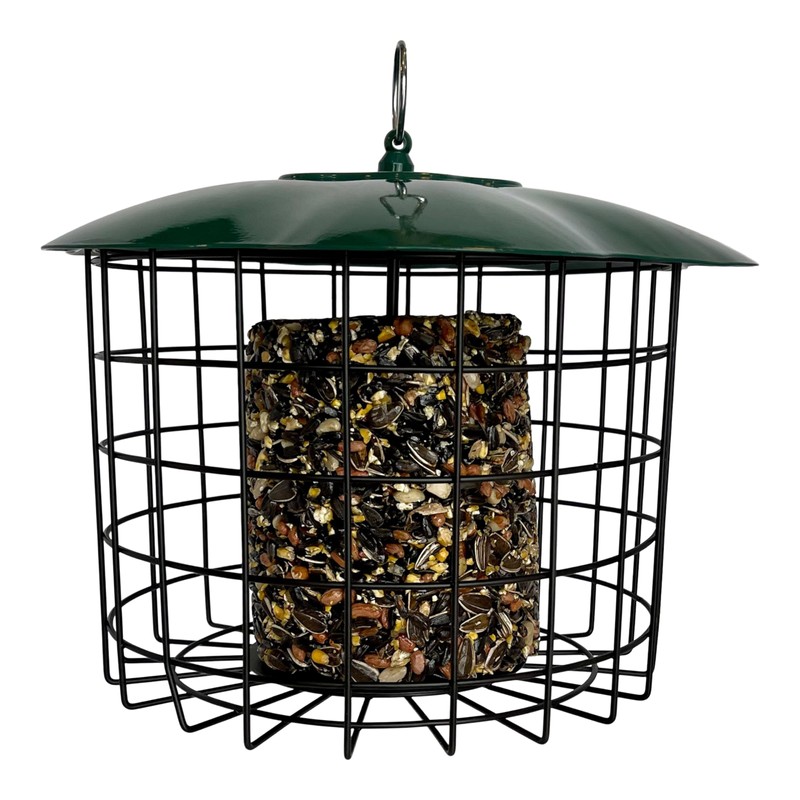 Backyard Essentials Squirrel Defeater Seed or Suet Log Cage Feeder