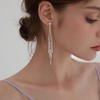 EleQueen Boho Tassel Chandelier Earrings Silver Plated Rhinestone Crystal Long