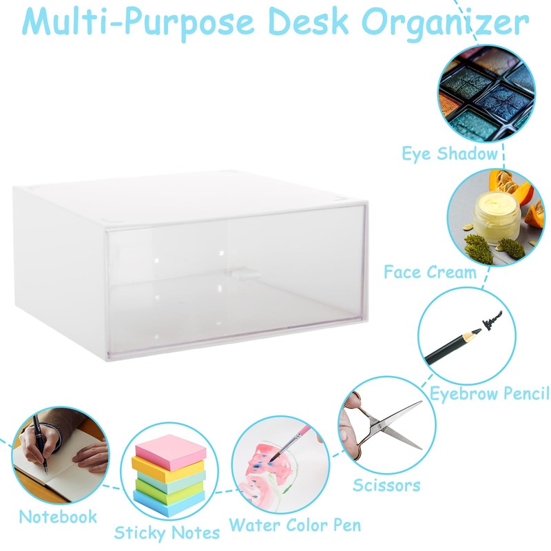 ASelected Desktop Drawer Organizer, Stackable Storage Drawers, Desk Storages Box,