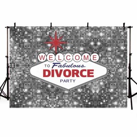 MEHOFOND 7x5ft Divorce Party Backdrop Flash Silver Welcome To Fabulous Divorce Photography Background Bachelor Party Decoration Banner Work Supplies