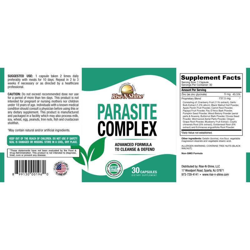 Rise-N-Shine, LLC Parasite Complex – Herbal Cleanse for Gut &