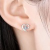 6 Pairs Silver Stud Earrings Multipack Heart Ear Studs Butterfly