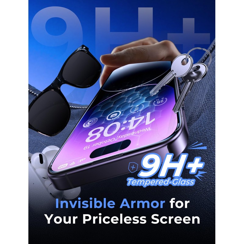 MAGIC JOHN 2 Pack for iPhone 14 Pro Max 6.7