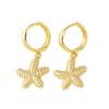 Starfish Small Hoop Dangle Drop Earrings for Women Cute Minimalist 18K Gold Plated Beach Sea Star Huggie Hoops Hypoallergenic Fashion Trendy Jewelry for Holiday Daughter, 0.6x1.3 Inches, 18k Gold