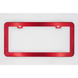 Creathome 201 Stainless Steel License Plate Frames with Shining Red Color