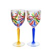 Italian Crystal Wine Glasses, Starburst Design, 10 oz glasses, Set