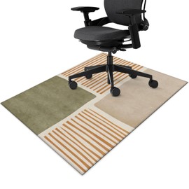 Office Chair Mat for Hardwood & Tile Floor 36"x48",Boho Modern Abstract Mid Century Computer Rolling Chair Mat Carpet,Low-Pile Rubber Backing Under Desk Non Slip Gaming Rug Large Protector Mat