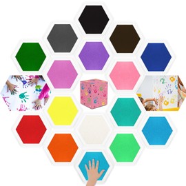 Glenmal 16 Colors 7" Ink Pad Pads for Kids Large Washable Stamp Pad