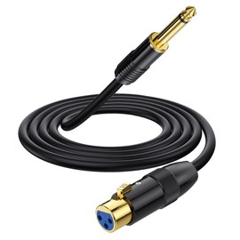 Shuigu XLR to 6.35mm 1/4 inch Cable, 3 Pin XLR Female to 6.35mm(1/4") TS Mono Jack Lead Unbalanced Guitar Cable Microphone Audio Cable Adapter for Speaker Mic Guitar Mixer AMP (1 Meter)