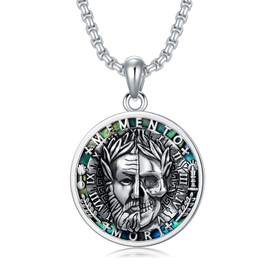 ROMANTICWORK Religious Chain 925 Sterling Silver Christian Cross Jesus Amulet Jewellery Gifts for Men Women, Sterling Silver, Abalone Shell