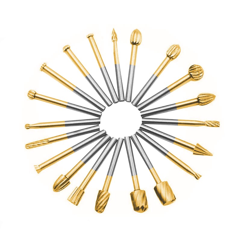 20pcs Rotary Bits Burr Set with 1/8 inch Shank for