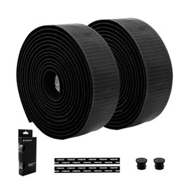 Thinvik Bike Handlebar Tape, PU&EVA Bicycle Bar Tape, Shock Absorbing, Anti-Slip Bar Tape, Enhance Bike Grip for Gravel & Road Bikes, Black, 2 Pack