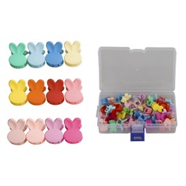MAHAVIMOKSA 1Box Mixed Color 2.25x2mm Mini Hair Clips Claw Clips for Women Girls (Bunny Rabbit)