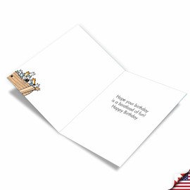 NobleWorks - Oversize Funny Birthday Pussycat Greeting Card 8.5 x 11 Inch with Envelope (1 Pack) Big, Jumbo Bday Ark of Cats J9262BDG