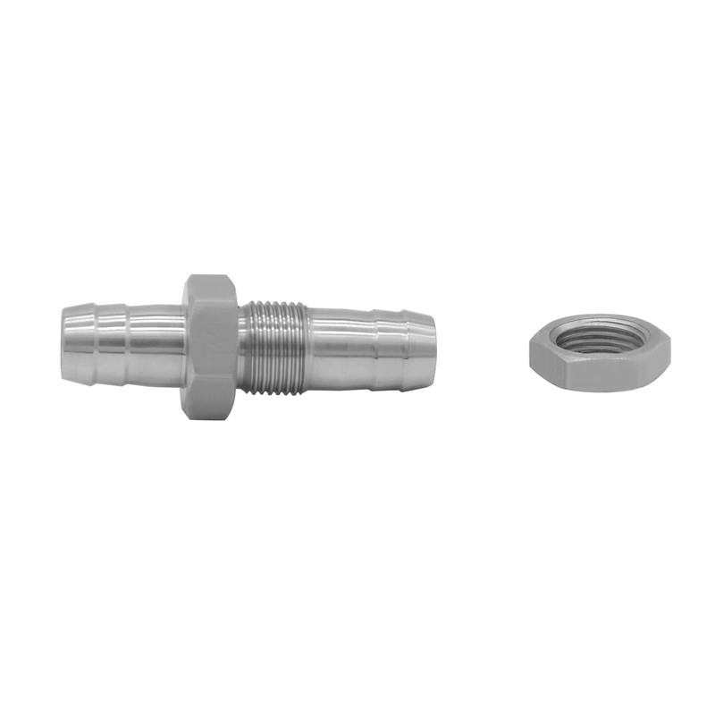 Fitvell Stainless Steel 1/4" Hose Barb Bulkhead Fitting Thru-Bulk Bulkhead